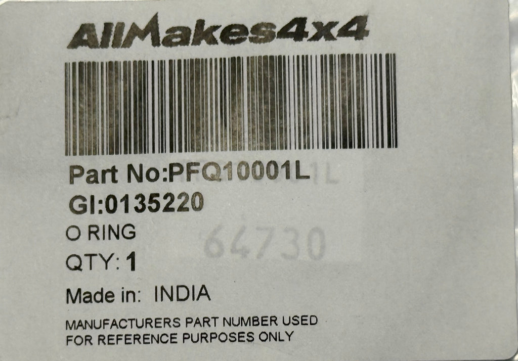 Land Rover WATER PUMP O'RING KIT PFQ10001