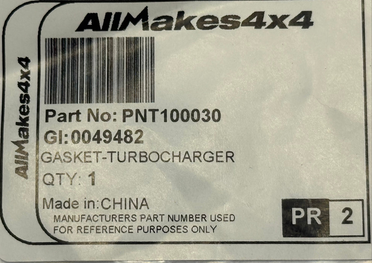 Land Rover TURBO OIL PIPE GASKET PNT100030
