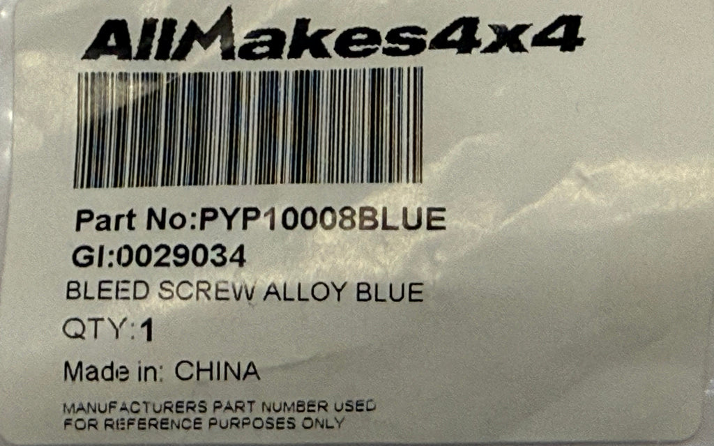 Land Rover BLEED SCREW PYP10008BLUE