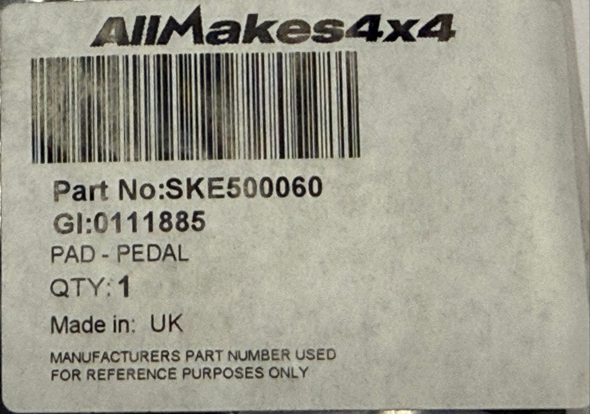 Land Rover CLUTCH PEDAL PAD SKE500060
