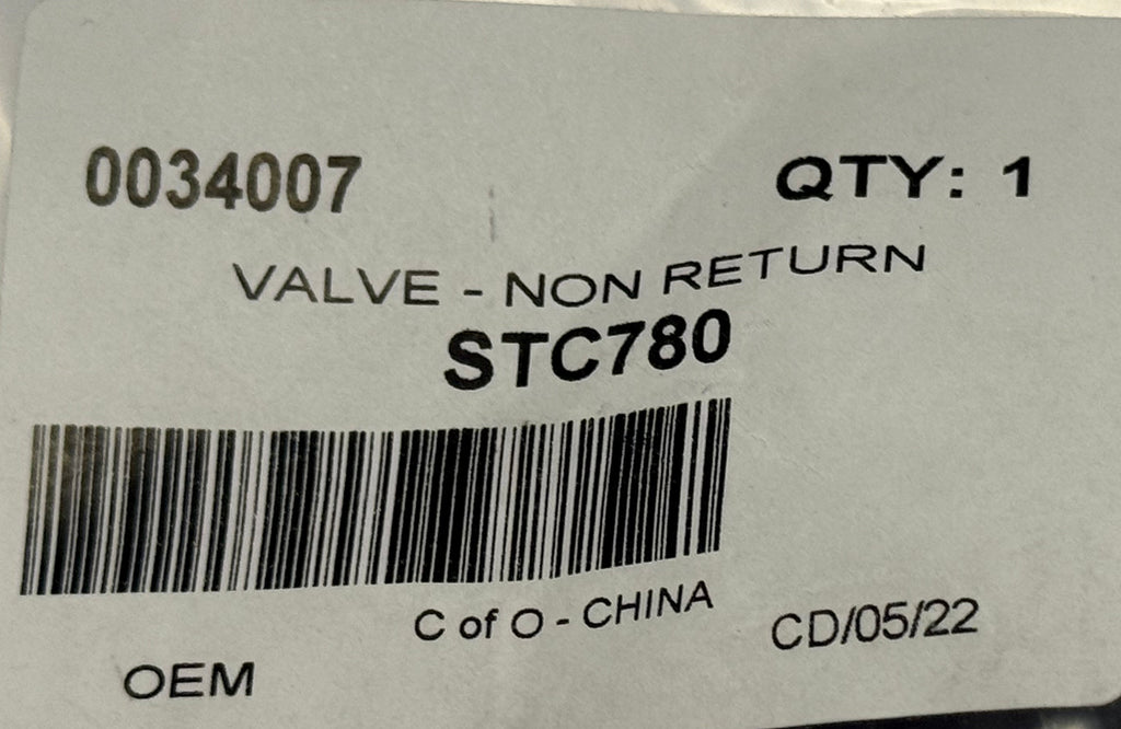 Land Rover, Range Rover BRAKE NON RETURN VALVE STC780