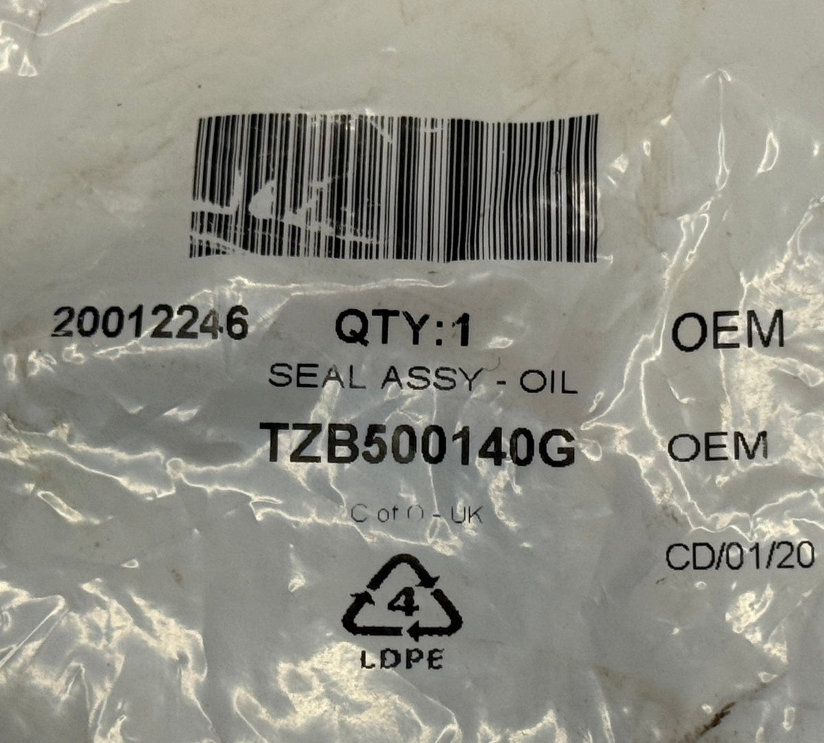 Land Rover TRANSMISSON SEAL TZB500140