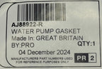 Jaguar WATER PUMP GASKET AJ88922