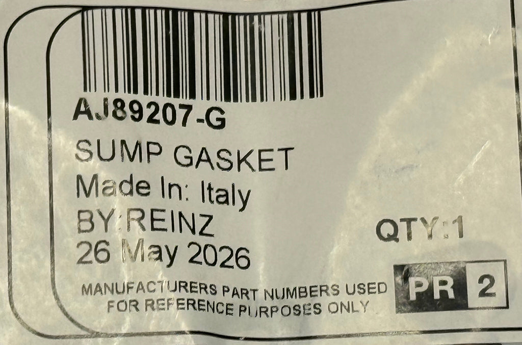 Jaguar SUMP GASKET LOWER AJ89207
