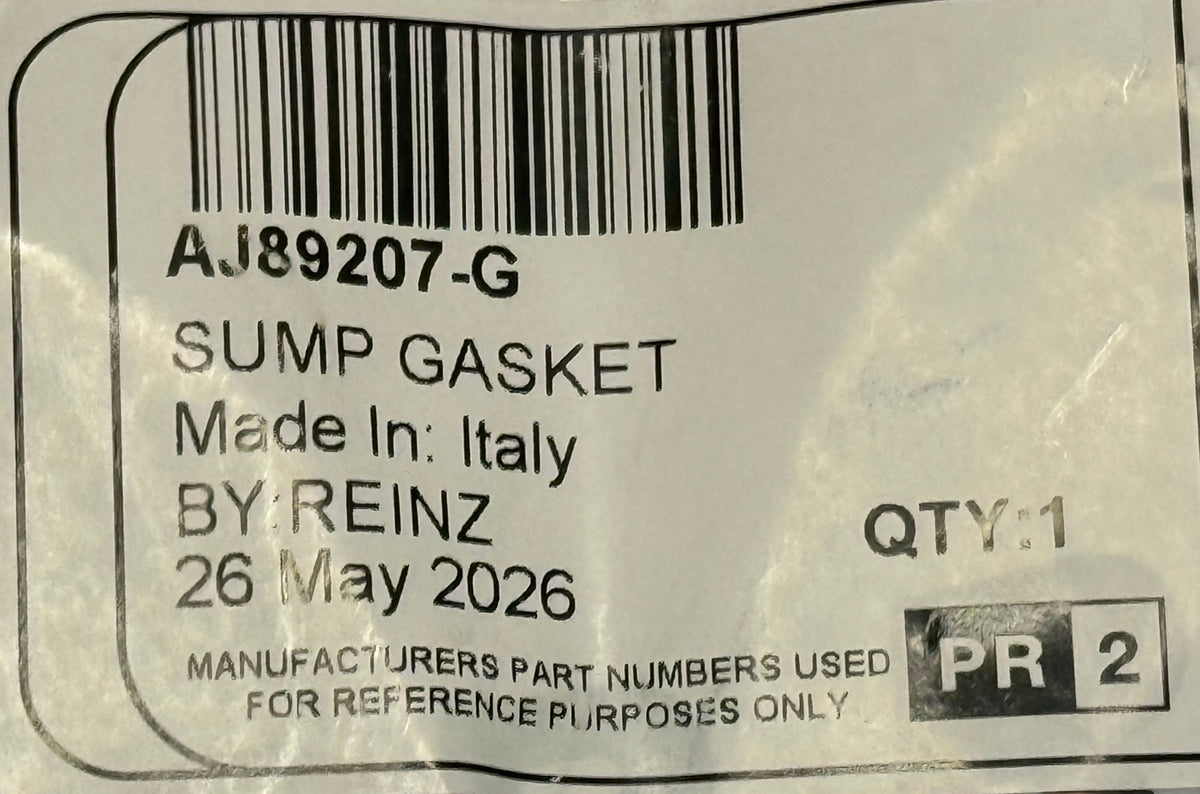 Jaguar SUMP GASKET LOWER AJ89207