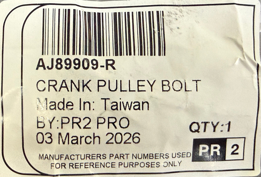 Jaguar CRANKSHAFT PULLEY BOLT AJ89909
