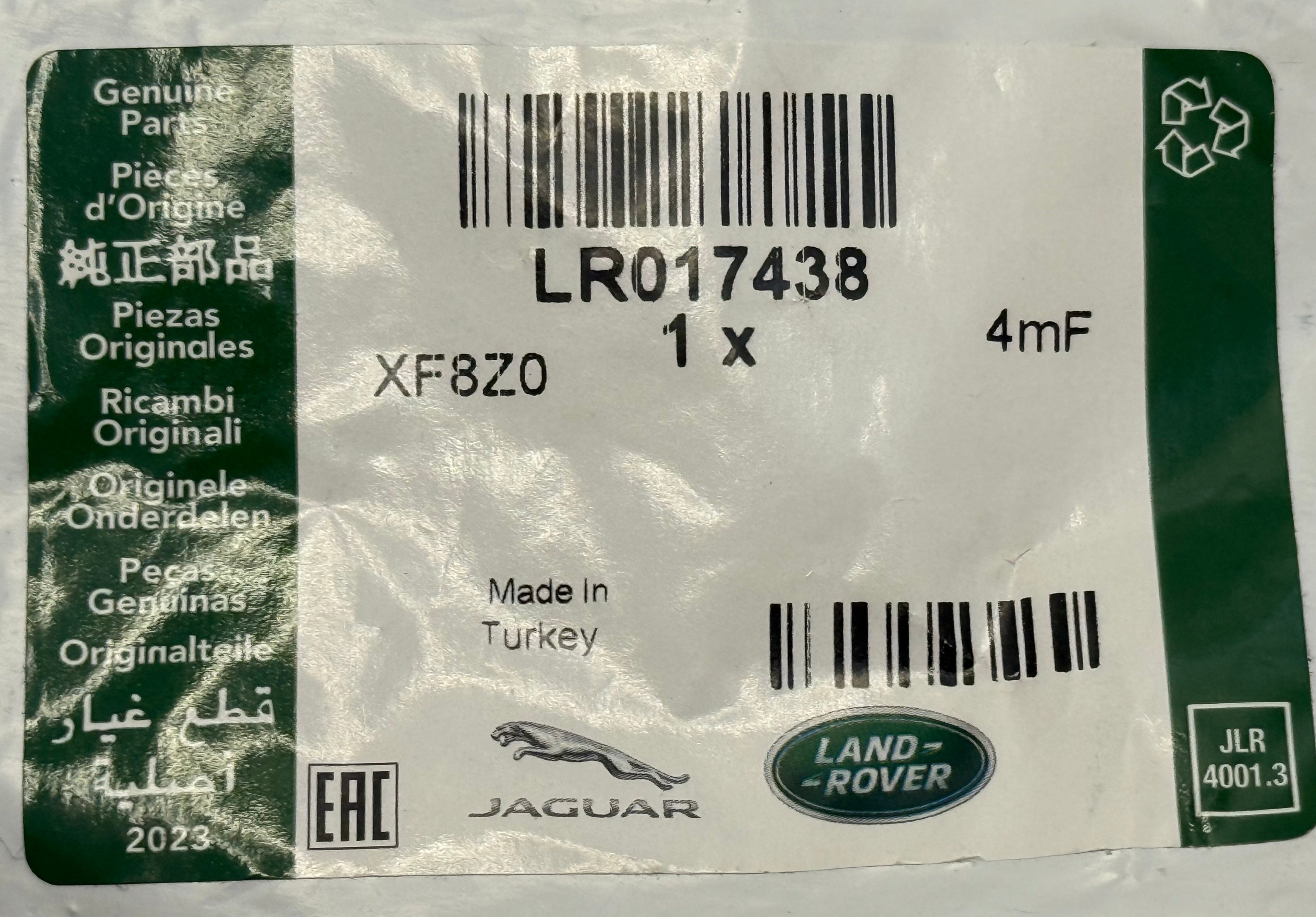 Land Rover, Range Rover INJECTOR REFIT KIT LR017438