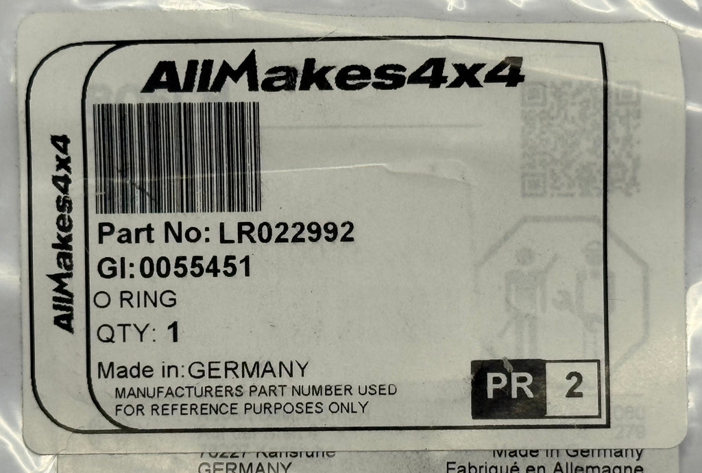 Land Rover, Range Rover INJECTOR O-RING LR022992