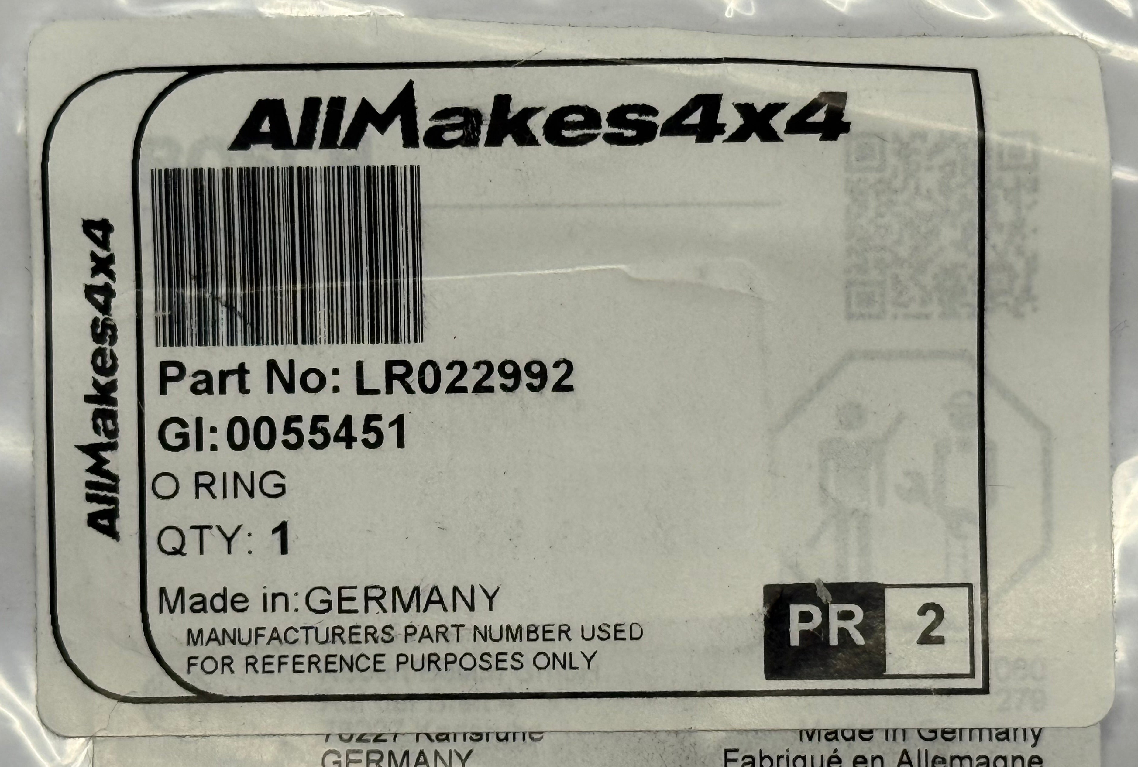 Land Rover, Range Rover INJECTOR O-RING LR022992