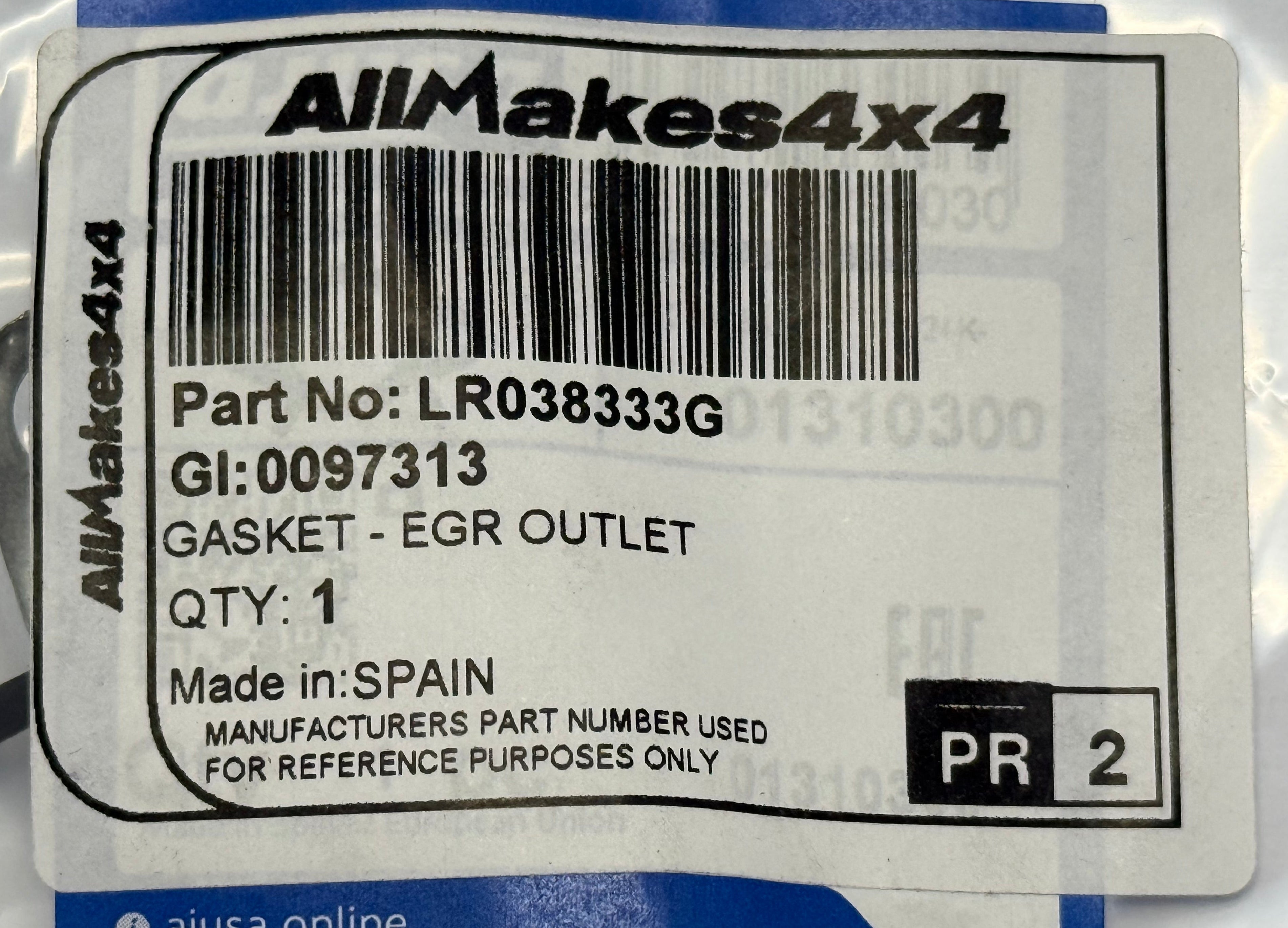Land Rover, Range Rover EGR GASKET LR038333