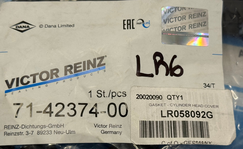 Land Rover ROCKER COVER GASKET LR058092